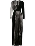 Christopher Kane - Pleated Panel Long Dress - Women - Silk/polyester/spandex/elastane/viscose - 40, Black, Silk/polyester/spandex/elastane/viscose