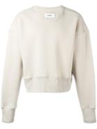 Hed Mayner Ribbed Trim Large Sweatshirt, Men's, Nude/neutrals, Cotton