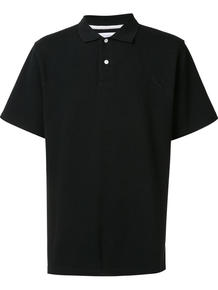 Saturdays Surf Nyc Wide Sleeve Polo Shirt, Men's, Size: Medium, Black, Cotton/polyester