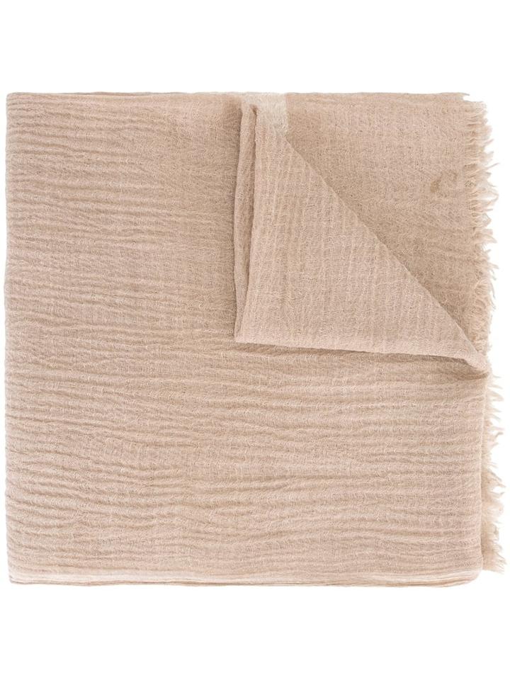 Woolrich Stripe Detail Scarf, Women's, Nude/neutrals, Wool