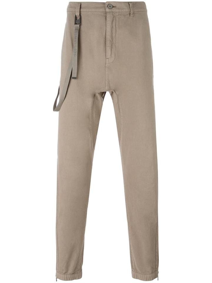 Helmut Lang Loops Strap Slim-fit Trousers, Men's, Size: 36, Nude/neutrals, Cotton/cashmere