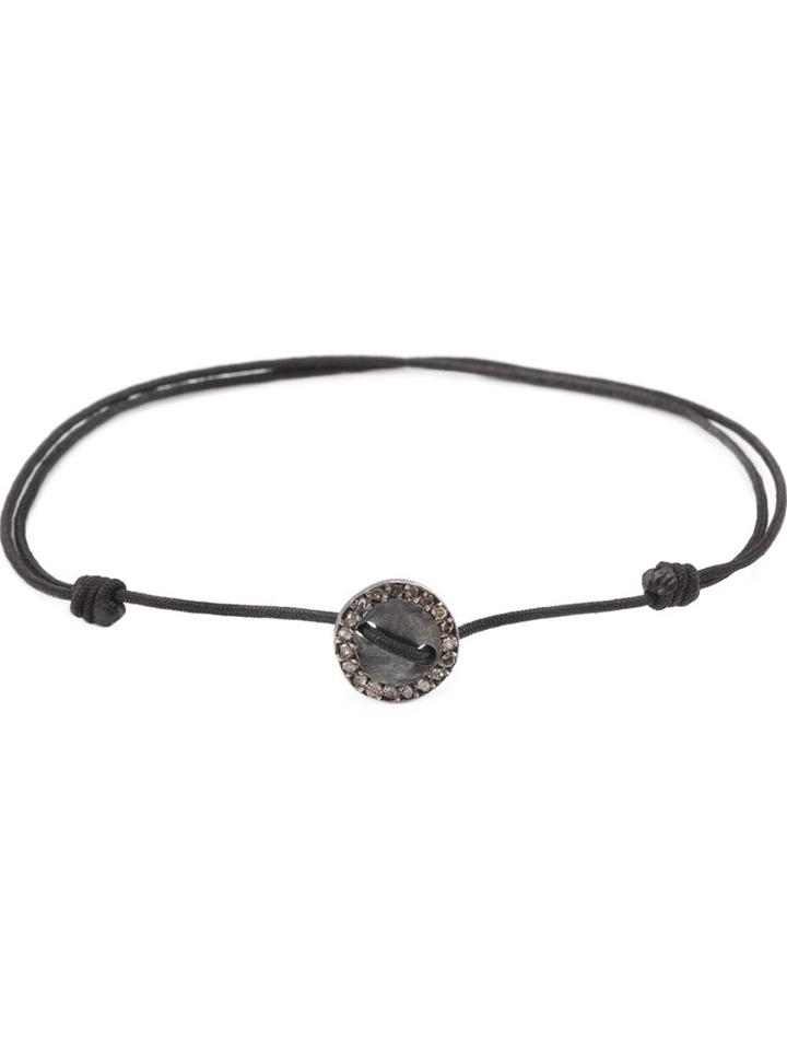 Rosa Maria Apollo Diamond Bracelet, Women's, Black, Cotton/sterling Silver/diamond