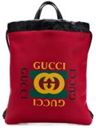 Gucci Printed Backpack - Red