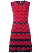 M Missoni Zig Zag Pattern Dress, Women's, Size: 46, Red, Cotton/polyamide/polyester