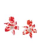 Lele Sadoughi Abstract Flower Earrings - Red