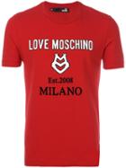 Love Moschino - Logo T-shirt - Men - Cotton/spandex/elastane - M, Red, Cotton/spandex/elastane
