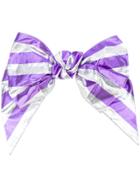 Alessandra Rich Striped Bow Hair Clip - Pink & Purple