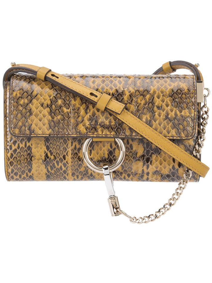 Chloé 'faye' Cross Body Bag, Women's, Yellow/orange, Snake Skin