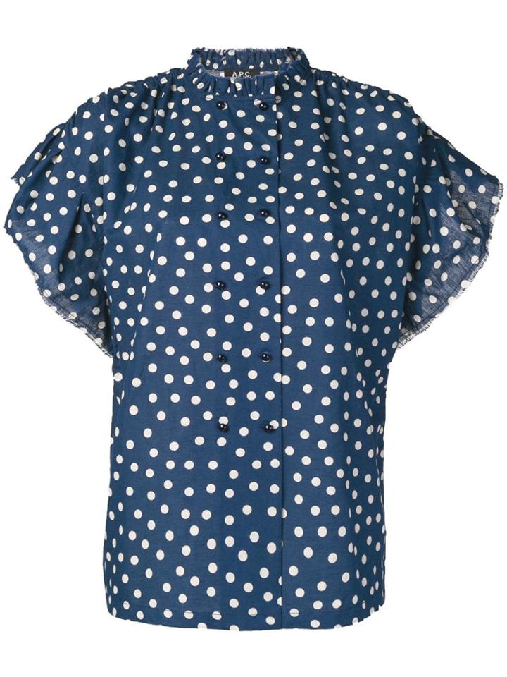 A.p.c. Suzanne Polka Dot Blouse - Blue