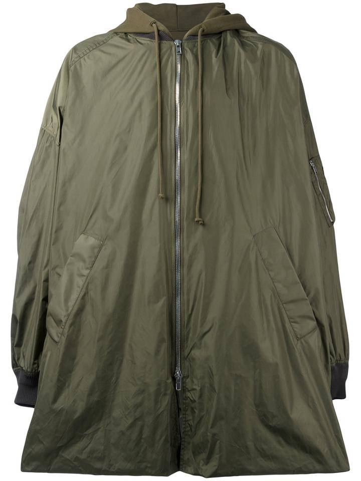 Juun.j - Hooded Oversized Coat - Men - Cotton/nylon/polyester/polyurethane - 48, Green, Cotton/nylon/polyester/polyurethane