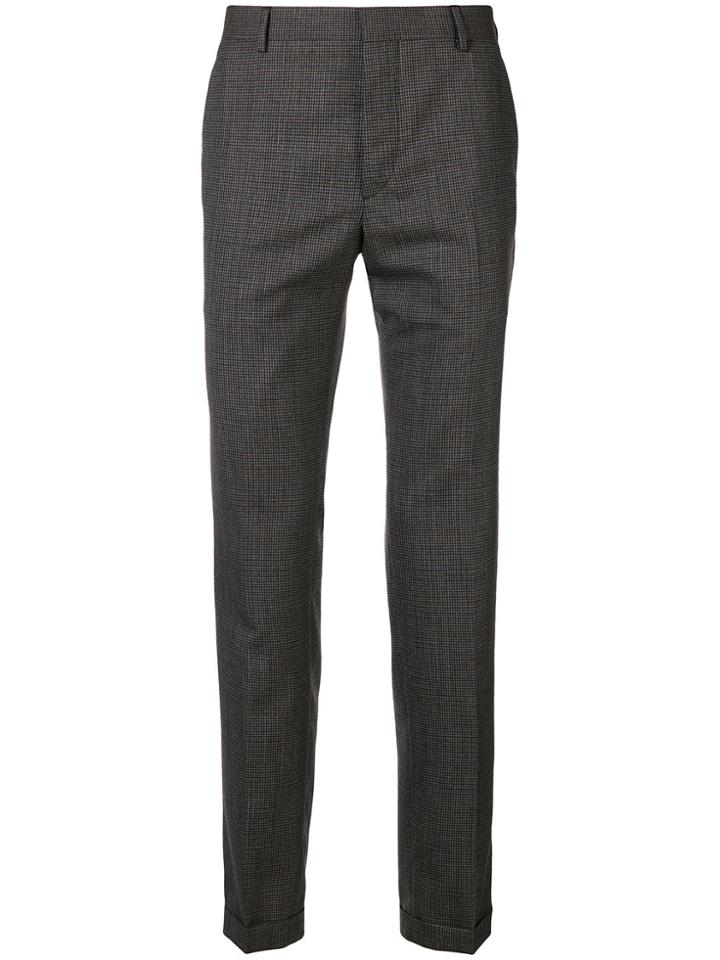 Prada Tailored Check Trousers - Brown