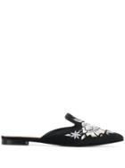 Twin-set Pointed Embroidered Mules - Black