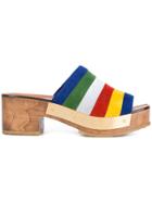 Rosetta Getty Stripe Clog Mules - Multicolour