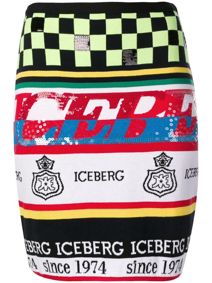 Iceberg Multipattern Logo Skirt - Yellow