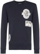 Alexander Mcqueen Patch Detail Cotton Sweatshirt - Blue