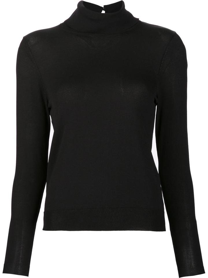 Toteme 'bordeaux' Turtleneck Jumper, Women's, Size: Xs, Black, Rayon/nylon