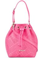 Love Moschino Logo Embossed Bucket Shoulder Bag, Women's, Pink/purple, Polyurethane