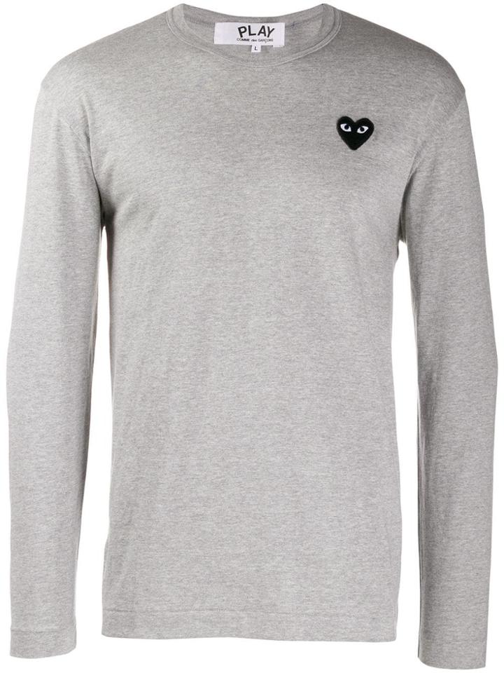 Comme Des Garçons Play Chest Logo Sweater - Grey