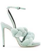Marco De Vincenzo Pleated Strappy Sandals - Green