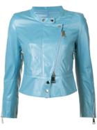 Sylvie Schimmel Collarless Biker Jacket - Blue