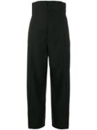 Jacquemus Cropped High Waisted Trousers, Women's, Size: 38, Black, Wool/viscose/cotton