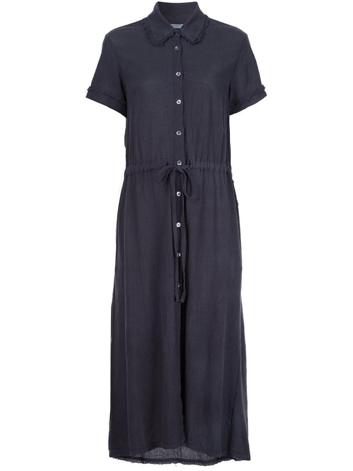 Raquel Allegra Gathered Waist Shirt Dress, Women's, Size: 0, Black, Cotton