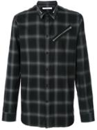 Givenchy - Zip Detail Checked Shirt - Men - Cotton - 42, Black, Cotton