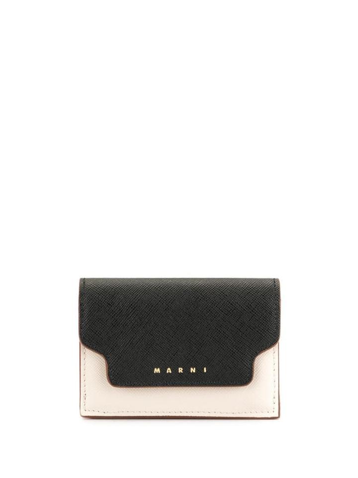 Marni Tri-fold Mini Wallet - Black