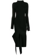 Off-white Asymmetric Long Knitted Dress - Black
