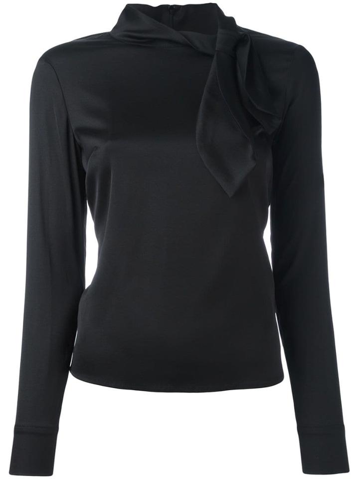 L'autre Chose Tie Neck Detail Blouse - Black