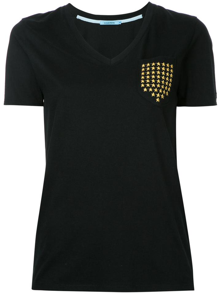 Guild Prime - Patch Embroidered T-shirt - Women - Cotton - 36, Black, Cotton