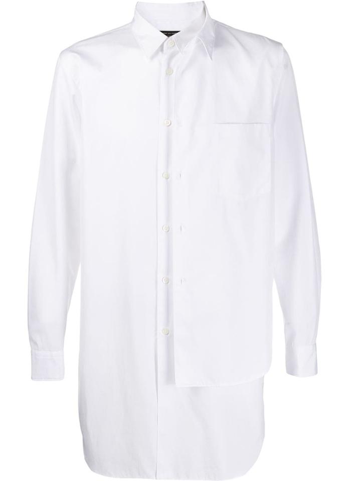Comme Des Garçons Homme Plus Layered Asymmetric-hem Shirt - White