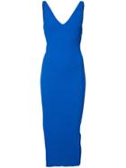 Jay Godfrey - Sleeveless V-neck Dress - Women - Polyester/viscose - S, Blue, Polyester/viscose