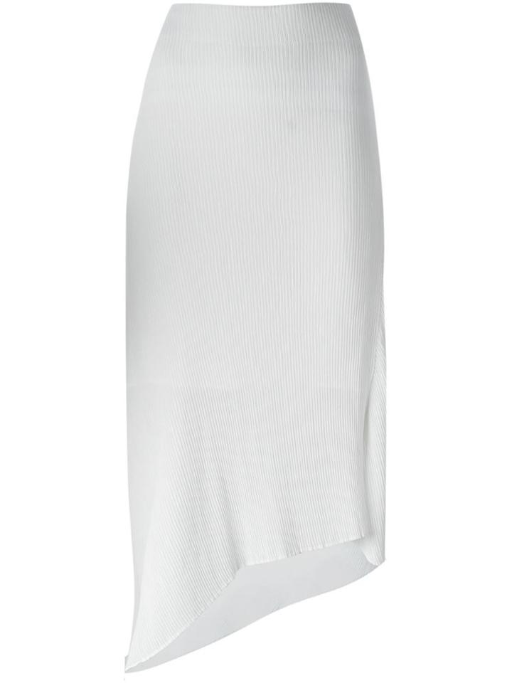 Mcq Alexander Mcqueen Pleated Asymmetric Skirt, Women's, Size: 44, White, Polyester