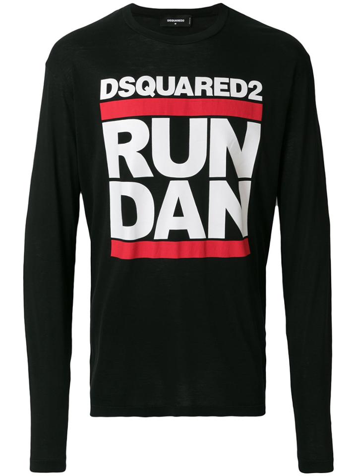 Dsquared2 Run Dan Print T-shirt - Black
