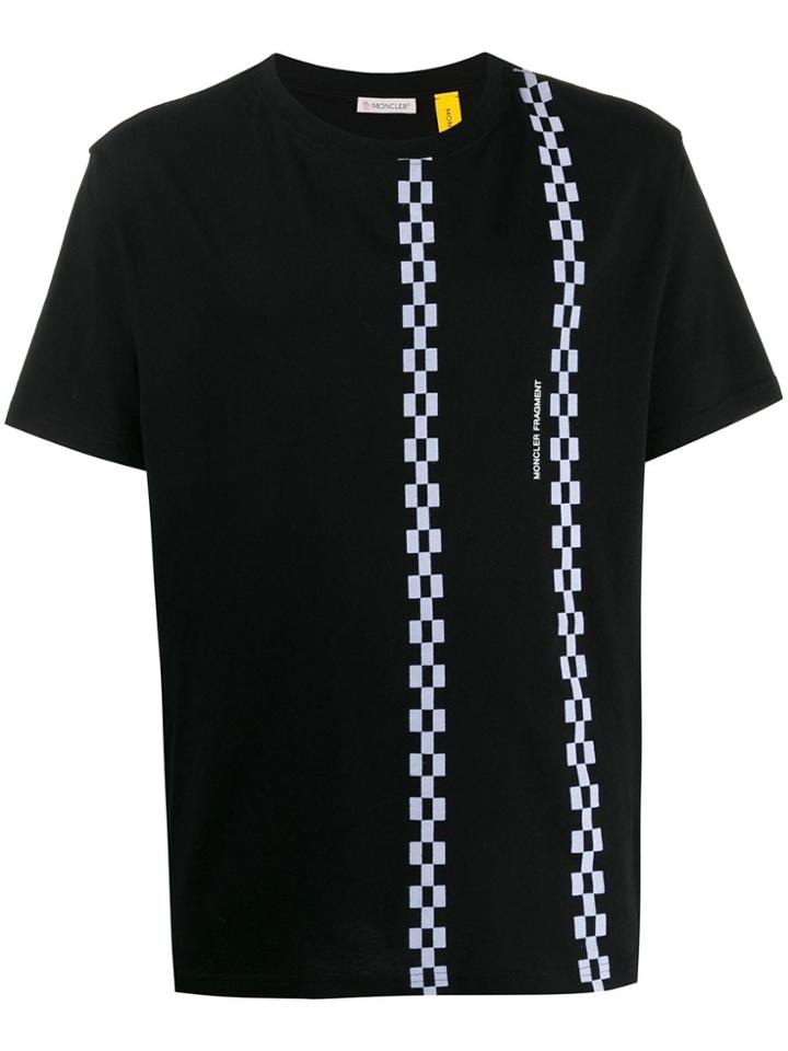 Moncler Check Stripe T-shirt - Black