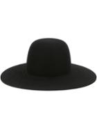 Off-white - Wide Brim Hat - Women - Rabbit Fur - One Size, Black, Rabbit Fur