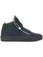 Giuseppe Zanotti Design Kriss Crocodile Embossed Sneakers - Blue