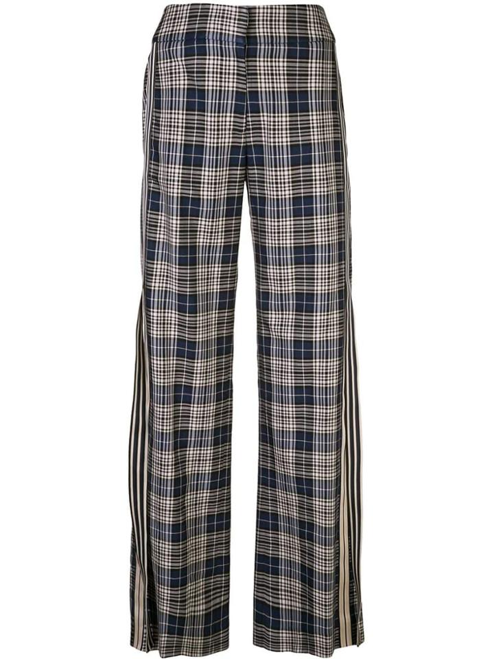 Monse Checkered Wide-leg Trousers - Blue