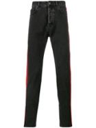 Balenciaga Paint Stripe Jeans, Men's, Size: 32, Black, Cotton