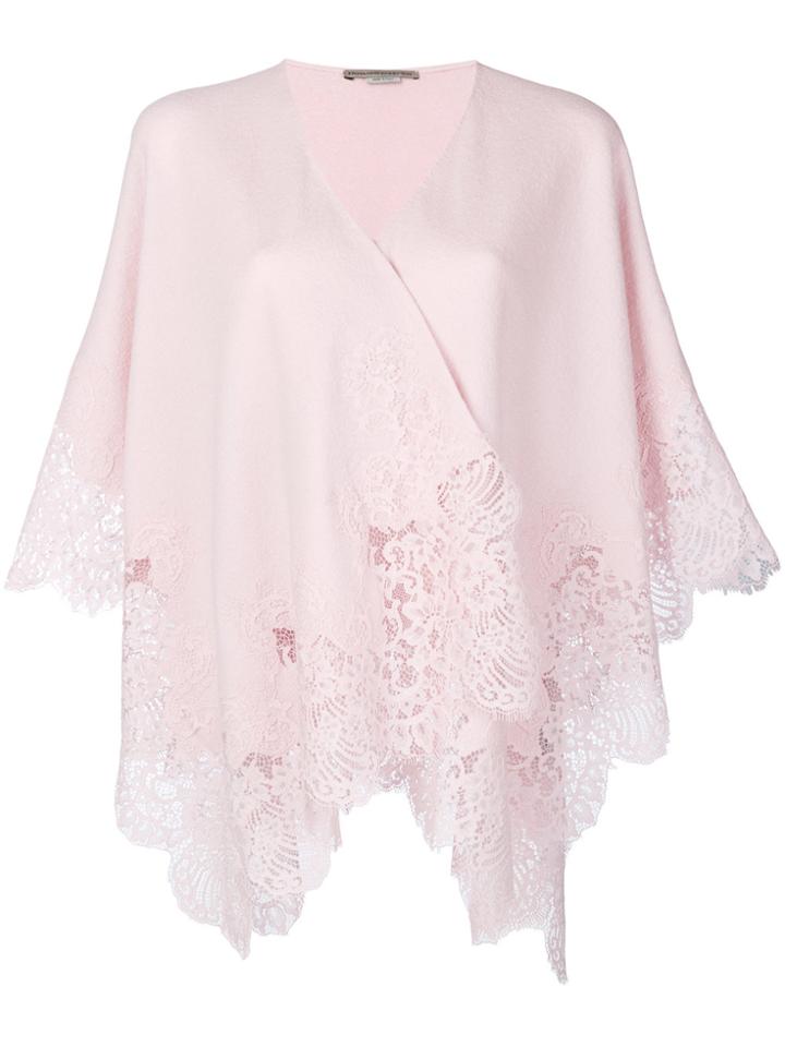 Ermanno Scervino Lace Trim Cardigan - Pink & Purple