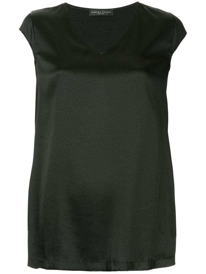 Fabiana Filippi Plain V-neck Blouse - Black