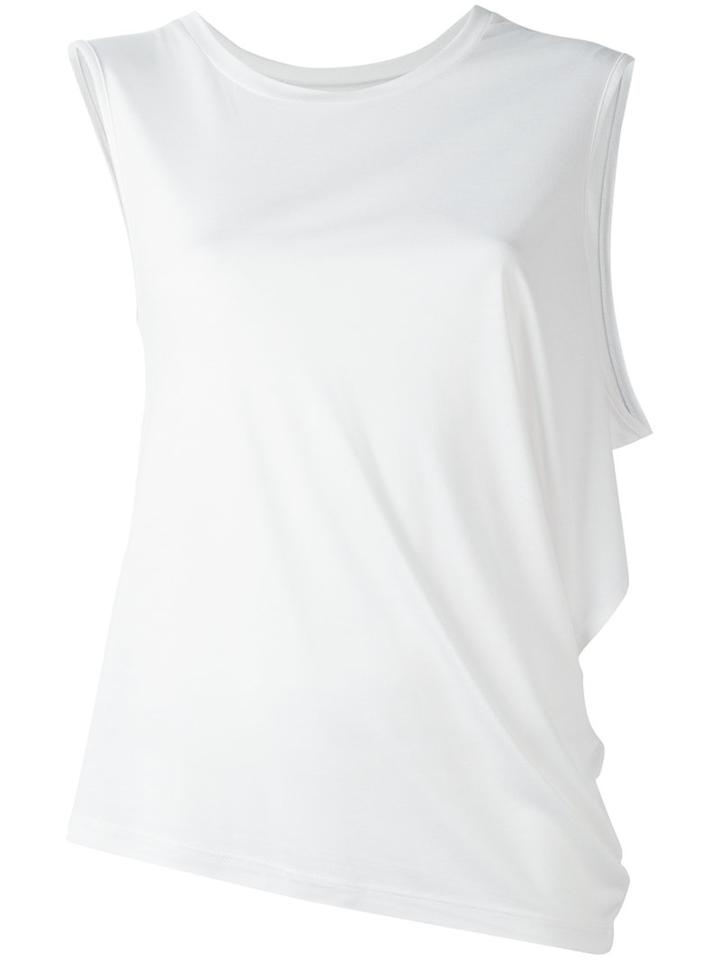 Mm6 Maison Margiela Draped Top, Women's, Size: Large, White, Polyester/viscose