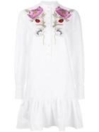 Alexander Mcqueen Floral Embroidered Dress - White