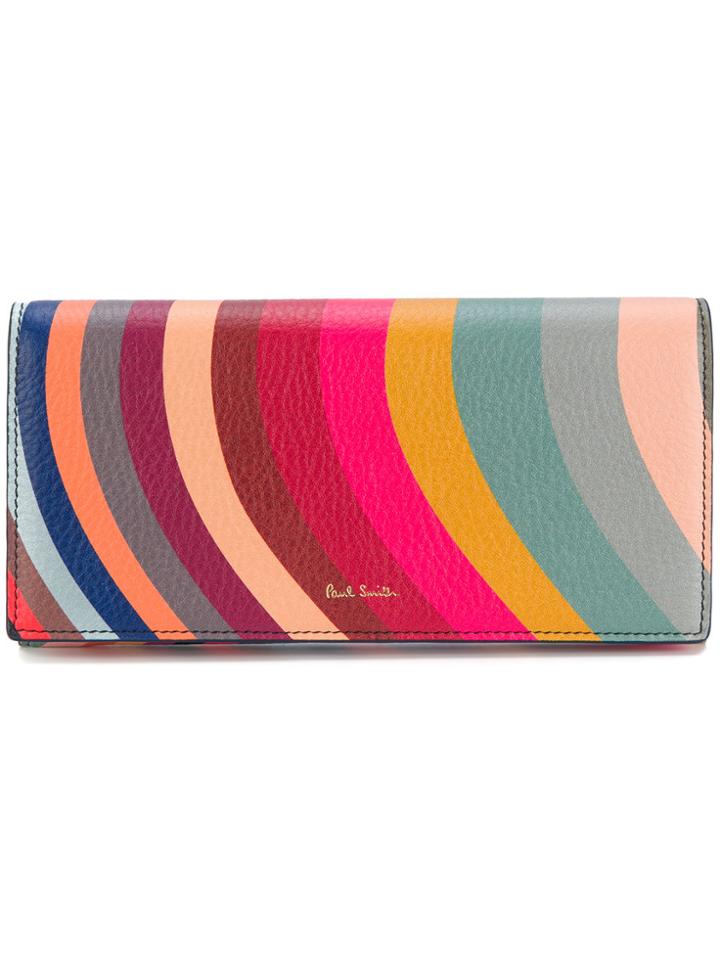 Paul Smith 'swirl' Print Leather Tri-fold Purse - Multicolour