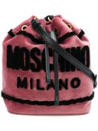 Moschino Logo Bucket Bag - Pink & Purple