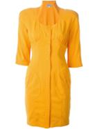 Thierry Mugler Vintage Buttoned Dress, Women's, Size: Xs, Yellow/orange
