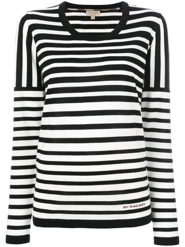 Burberry Striped Knitted Top - Black