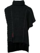Isabel Benenato Patchwork Knit Cape, Men's, Black, Hemp/polyamide/mohair/alpaca