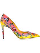 Dolce & Gabbana Carretto Siciliano Print Pumps, Women's, Size: 38, Patent Leather/leather